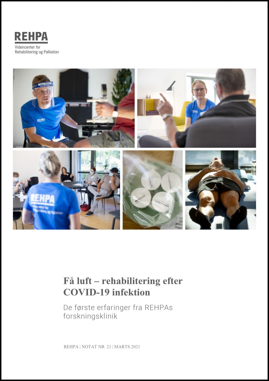 Forsidebillede af REHPA-notat 21 - Få luft - rehabilitering efter COVID-19 infektion - De første erfaringer fra REHPAs forskningsklinik