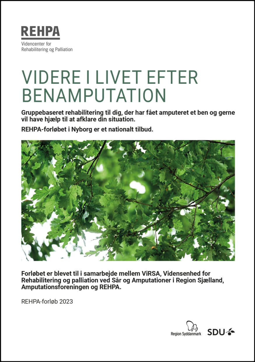 Forsidebillede af pjecen "Videre i livet efter benamputation"