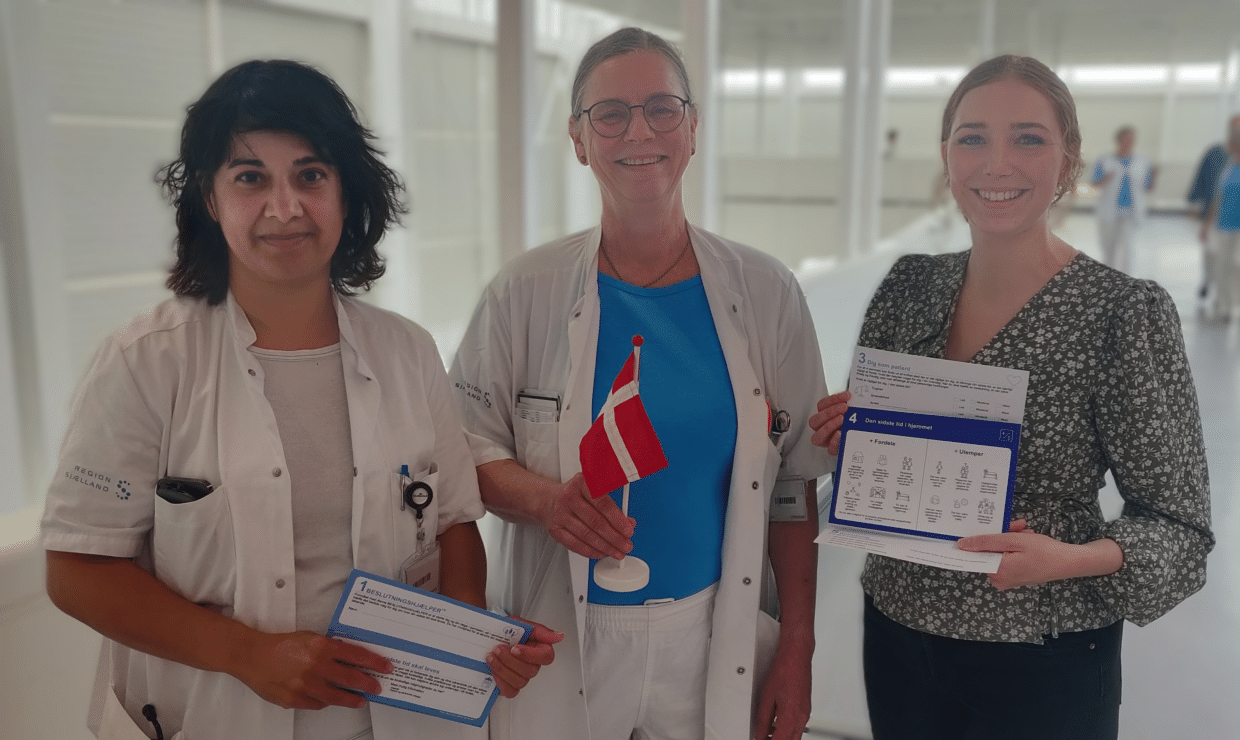 Clara Hilstrøm Andersen (th), klinisk sygeplejespecialist og primusmotor på implementeringen i praksis.