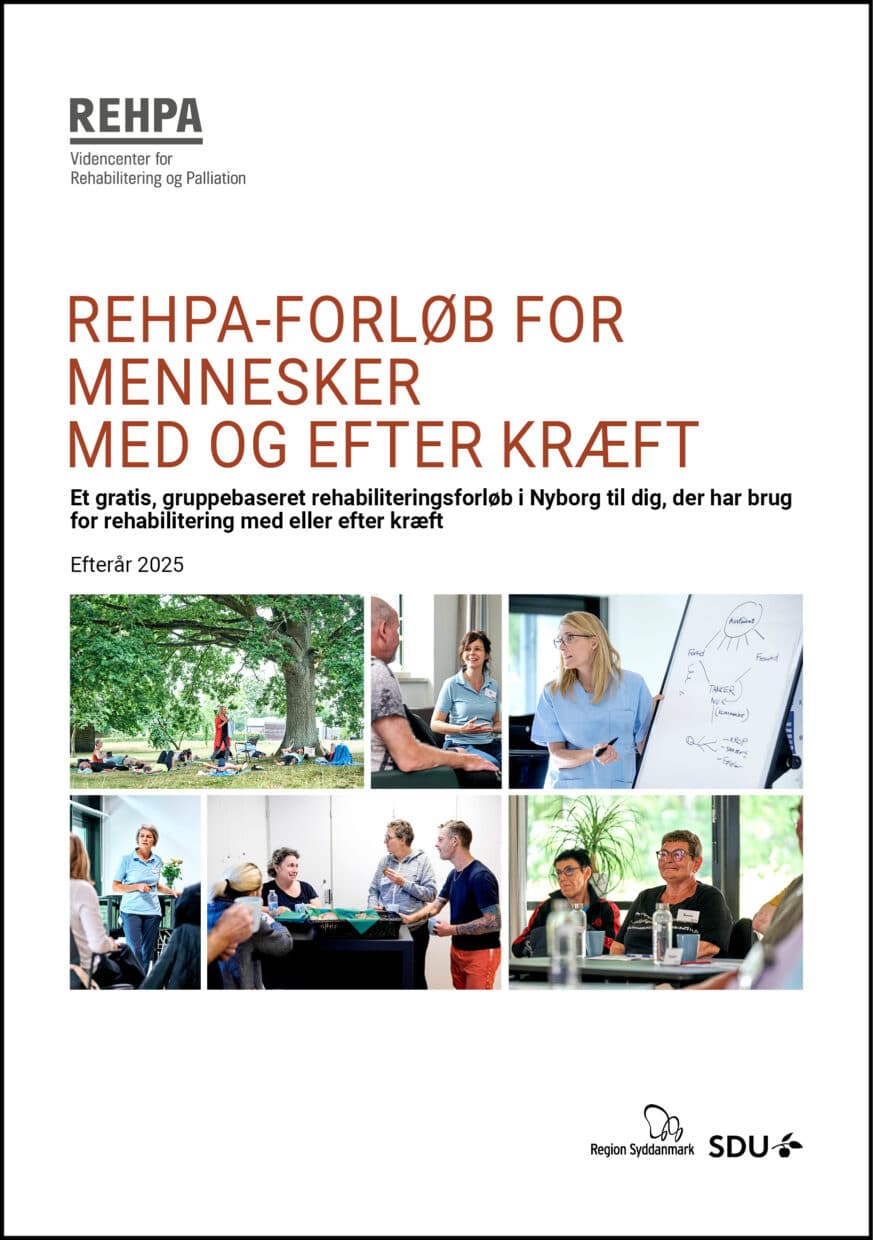 Forside af pjecen for REHPA-forløbet for mennesker med og efter kræft i efteråret 2025