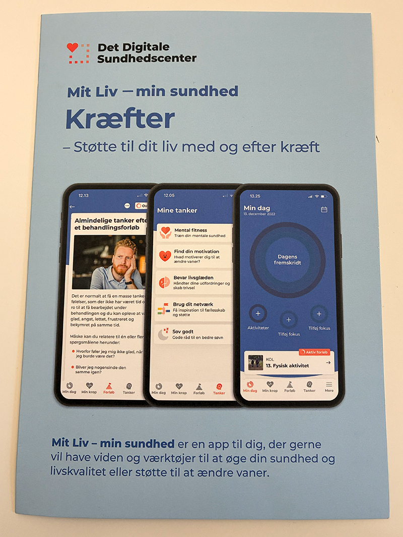 Pjece om appen 'Mit liv - min sundhed' med kræfter