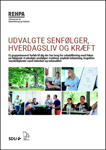 Forside af pjecen om REHPA-forløbet Udvalgte senfølger, hverdagsliv og kræft