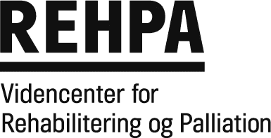 REHPA logo med payoff: Videncenter for Rehabilitering og Palliation under REHPA